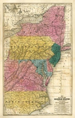 Samuel Augustus Mitchell - Map of the Middle States, 1839