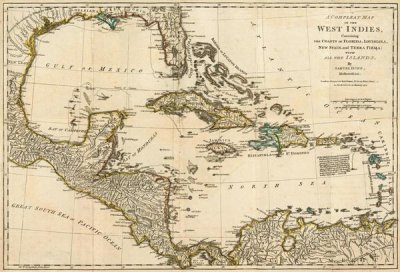 Robert Sayer - A Complete Map of the West Indies, 1776