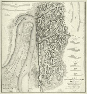 Charles Spangenberg - Civil War Map of The Siege of Vicksburg, Miss, 1863