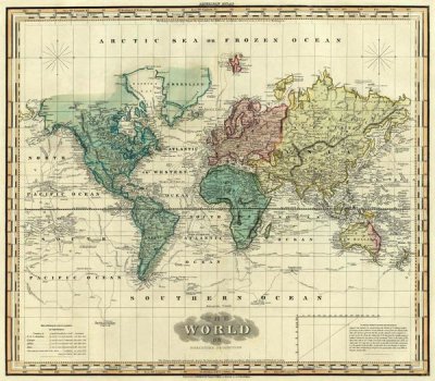 Henry S. Tanner - World on Mercators Projection, 1823