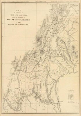 U.S. Geological Survey - Map of portions of Utah and Arizona, 1879