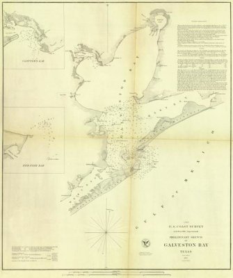 United States Coast Survey - Galveston Bay, Texas, 1852