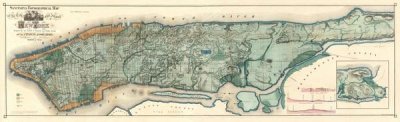 Egbert L. Viele - Sanitary & Topographical Map of the City and Island of New York, 1865