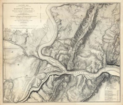 John E. Weyss - Civil War Map of the Country Adjacent to Harper's Ferry, Virginia, 1863