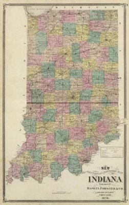 Alfred Theodore Andreas - New sectional and township map of Indiana, 1876