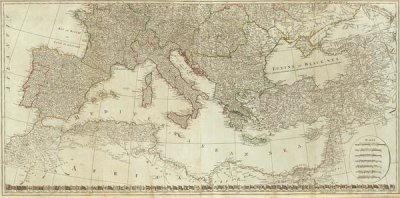 Thomas Kitchin - Europe divided into its empires, kingdoms, states, republics (Southern States), 1787