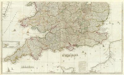 John Rocque - England and Wales (Southern section), 1790