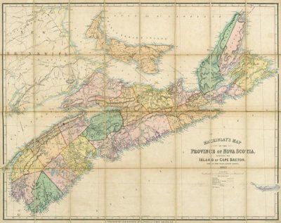 A. and W. Mackinlay - Mackinlay's map of the Province of Nova Scotia, including the island of Cape Breton, 1862