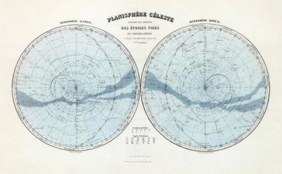 J. Migeon - Planisphere Celeste, Hemisphere Austral, Hemisphere Boreal, 1892