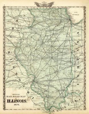 Warner and Beers - Official railroad map of the State of Illinois, 1876