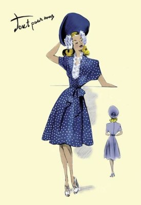 Unknown - Summer Polka-Dot Dress and Hat, 1947