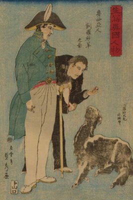 Sadahide Utagawa - Russians and sheep (Roshiyajin shirasha yo? no zu), 1860