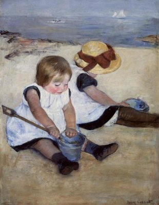 Mary Cassatt - Children Playing on the Beach, 1884