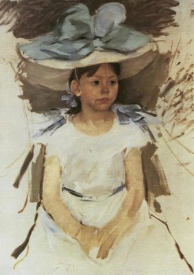 Mary Cassatt - Ellen Mary In A Big Blue Hat 1905