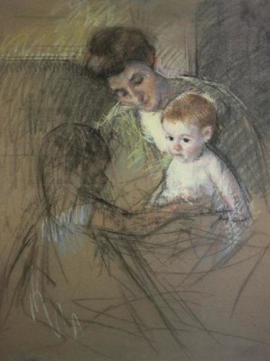 Mary Cassatt - Sketch For Mother And Daughter Looking At The Baby 1905