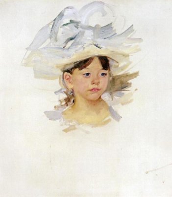 Mary Cassatt - Sketch Of Mary Ellen In A Big Blue Hat