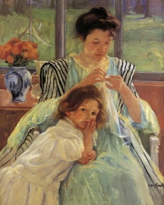 Mary Cassatt - Young Mother Sewing 1900