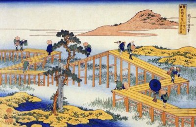 Hokusai - Admiring The Irises At Yatsuhashi In Mikawa