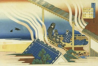 Hokusai - Bath House By A Lake