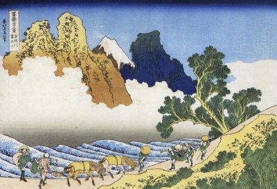 Hokusai - Mount Fuji Seen From The Banks Of Minobu River 1835