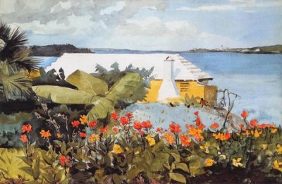 Winslow Homer - Flower Garden And Bungalow Bermuda