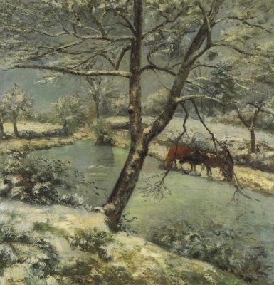Camille Pissarro - Winter At Montfoucault Snow Effect 1875