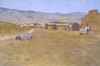 Frederic Remington - A Mining Town Wyoming
