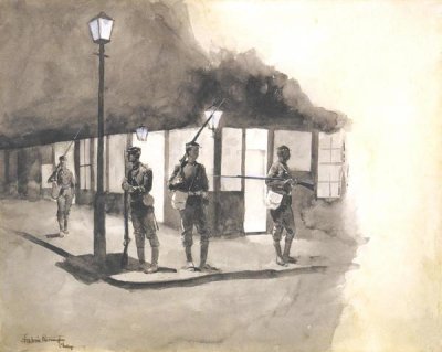 Frederic Remington - Illinois Natl Guards Picket In Streets Of Chicago