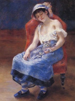 Pierre-Auguste Renoir - Sleeping Girl With Cat