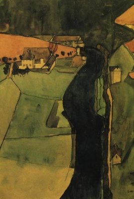 Egon Schiele - Town On The Blue River 1910