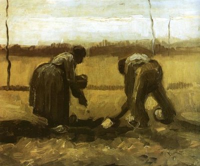 Vincent Van Gogh - Peasants Planting Potatoes