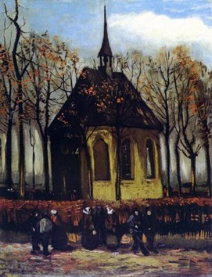 Vincent Van Gogh - Chapel At Nuenen With Churchgoers