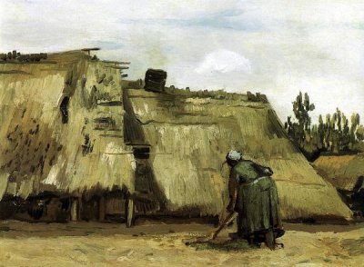 Vincent Van Gogh - Cottage With Woman Digging