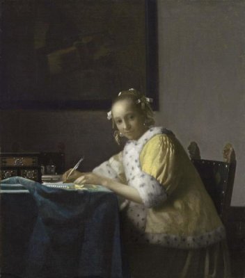 Johannes Vermeer - Writing Lady In Yellow Jacket