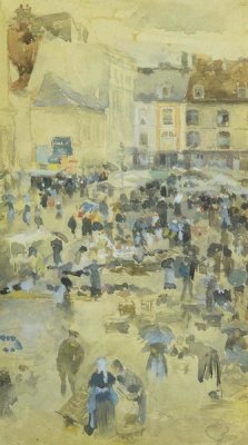 James McNeill Whistler - Variations In Violet And Grey Market Place Dieppe 1885