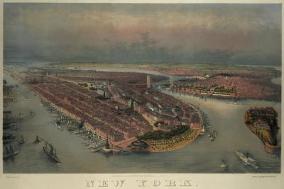 Unknown - Birds-eye view of Manhattan, New York