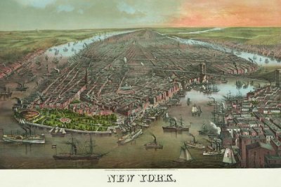 Unknown - Birds-eye view of Manhattan, New York