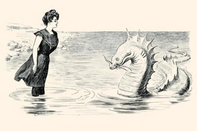 Charles Dana Gibson - No Wonder The Sea Serpent Frequents our Coast