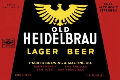 Vintage Booze Labels - Old Heidelbrau Lager Beer