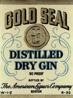 Vintage Booze Labels - Gold Seal Distiller Dry Gin
