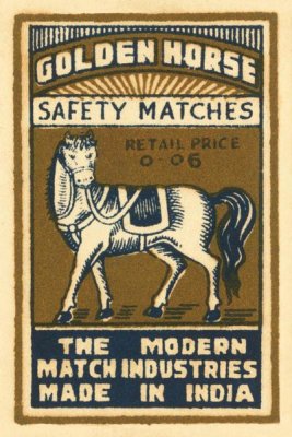 Phillumenart - Golden Horse Safety Matches