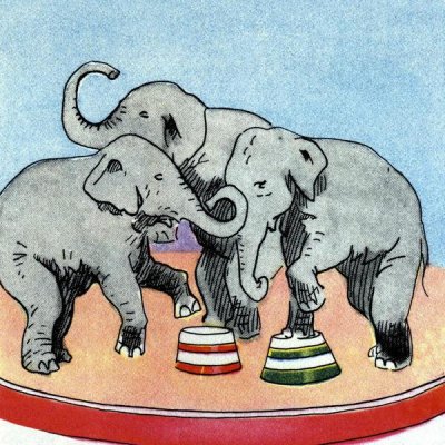 Vintage Elephant - Three Elephants