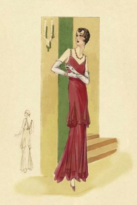 Vintage Fashion - Scarlet Evening Gown