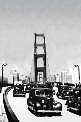 Vintage San Francisco - The Golden Gate Bridge, San Francisco, CA