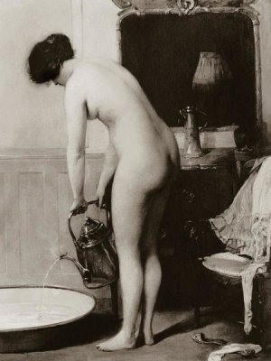 Vintage Nudes - Pouring a Bath