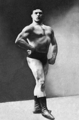 Vintage Muscle Men - Bodybuilder's Shadowed Front and Partial Right Profile