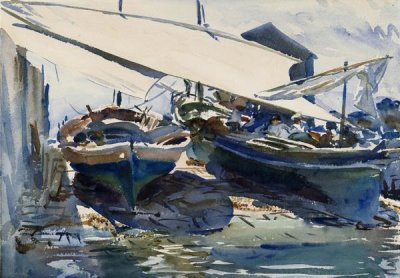 John Singer Sargent - Boats Drawn Up, ca. 1908