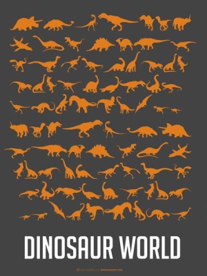 NAXART Studio - Dinosaur Poster Orange