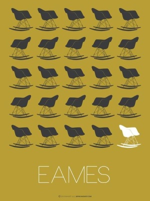 NAXART Studio - Eames Grey Rocking Chair Poster