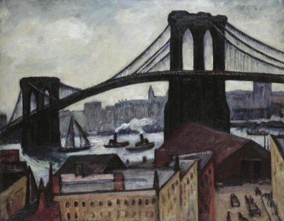 Samuel Halpert - View of Brooklyn Bridge, 1920s